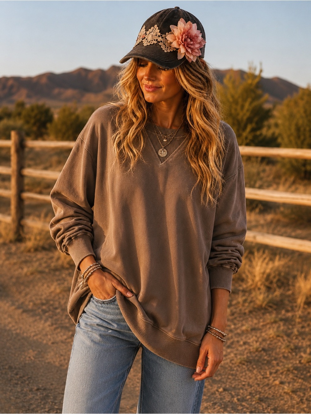 Zenana Outfitters Tan Sweatshirt